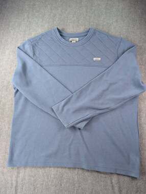 Ocean + Coast Men's Medium Blue Quilted Crewneck Sweatshirt Coastal Casual